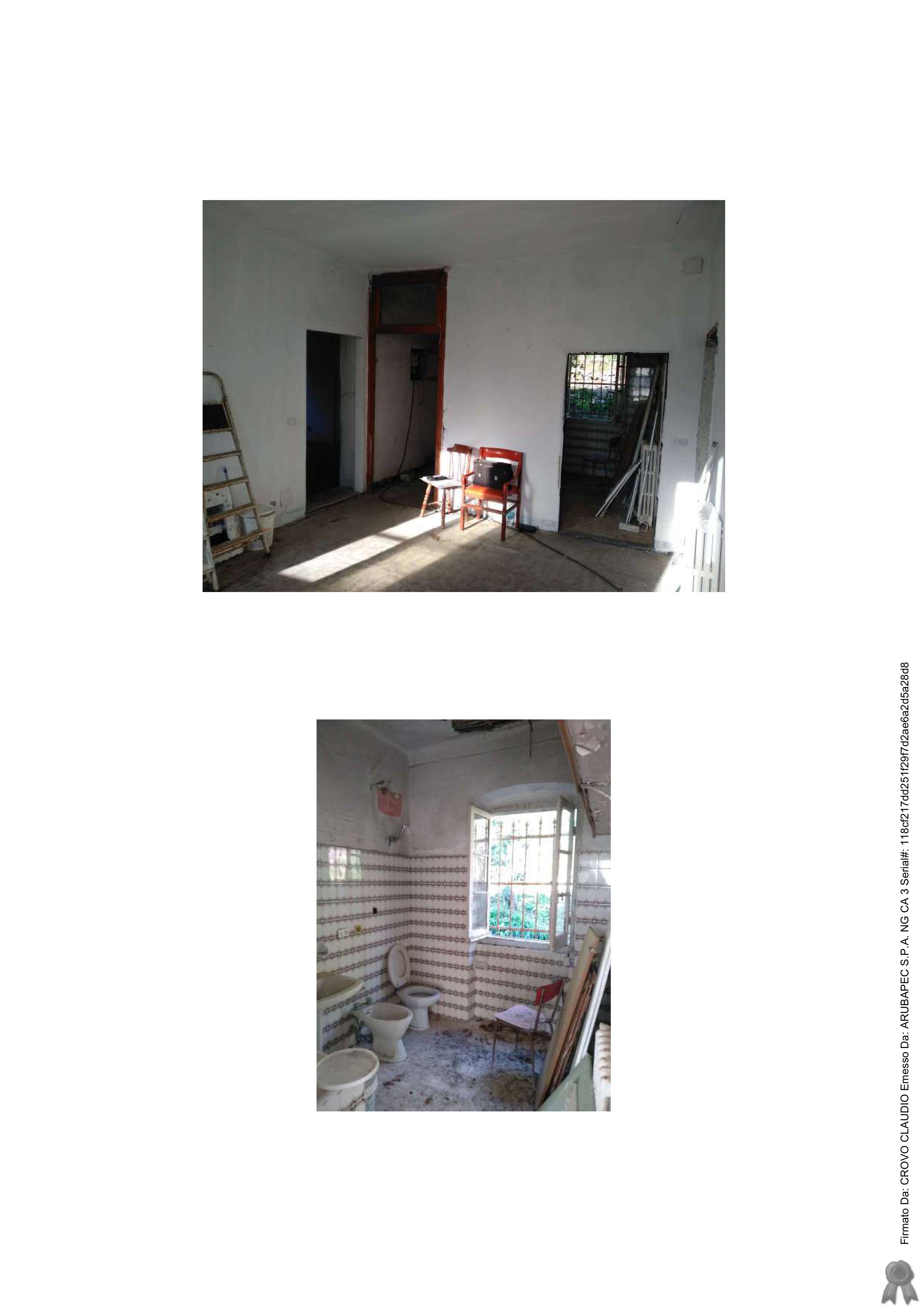 In Comune di Camogli (GE), Via (località) Trea, civico 1, interno B, appartamento facente di edificio bifamiliare, posto al piano primo, composto da: ingresso, cucina, tre camere, soggiorno, bagno, con annessa cantina posta al piano seminterrato e con corte esclusiva di proprietà ubicata sul fronte nord-ovest