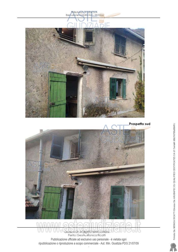 Piena ed intera proprietà della seguente unità immobiliare: Casa Unifamiliare con annessi cantina doppia e fienile con giardino ubicati al primo piano sottostrada; cantina posta al piano secondo sottostrada, ubicata nel comune di Valbrevenna (GE) – località Chiappa, civ